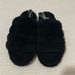 Black UGG “Fluff Yeah Slide” Slippers